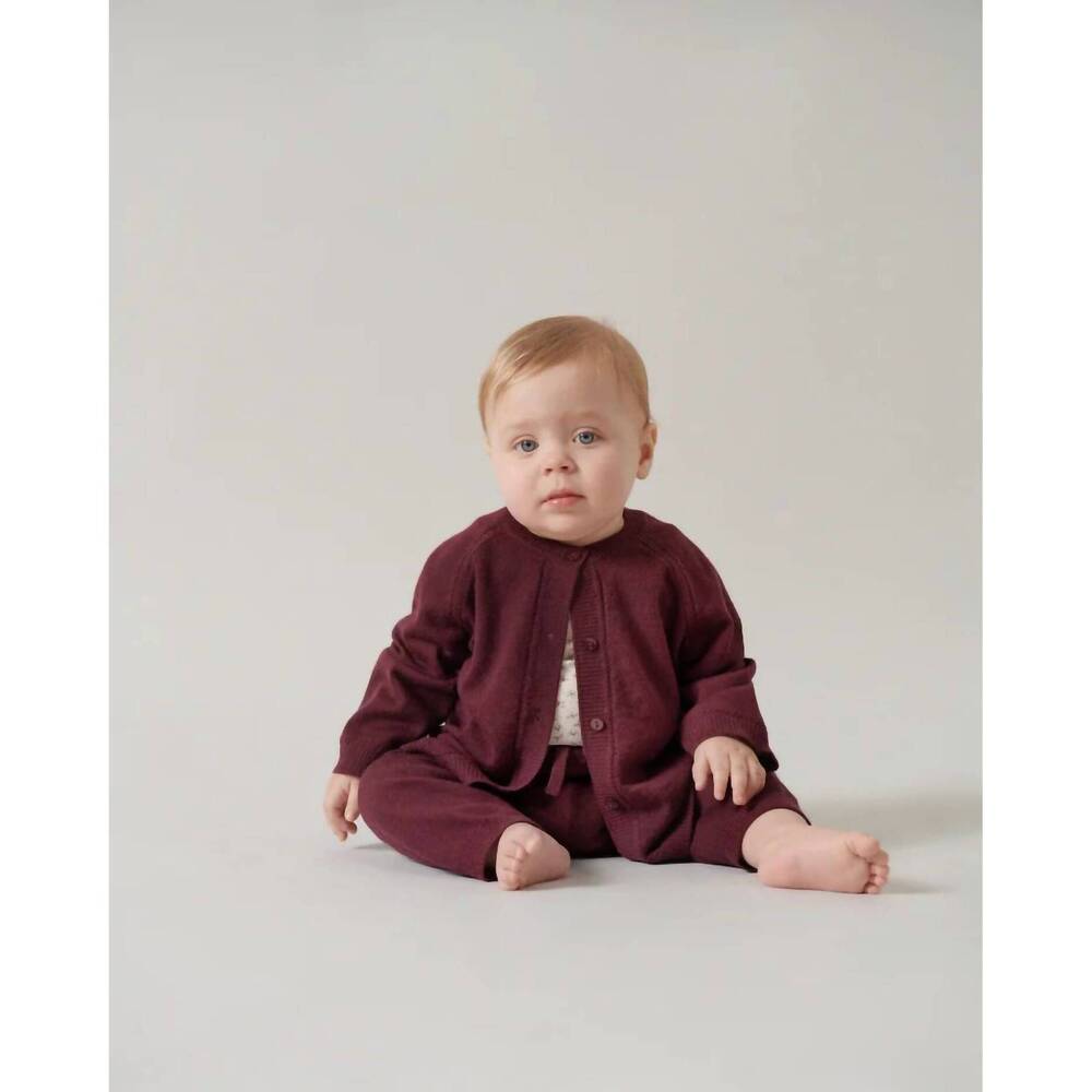 NEW MARMAR COPENHAGEN taki merino sweater cardigan in deep mulberry